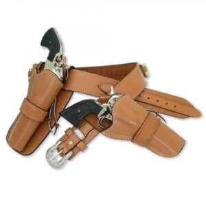 Cowboy Style Double Gun Leather Belt Holster For All Guns