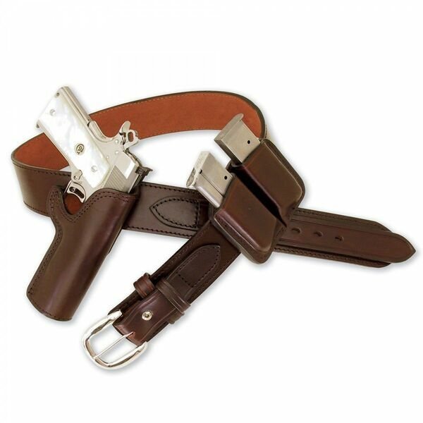 Soft Leather Belt Holster For All Guns with Mag Pouches