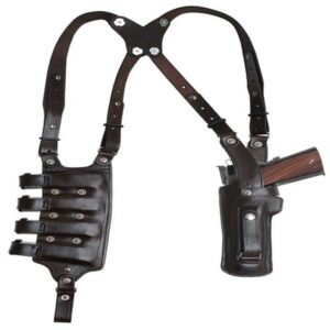 Leather Shoulder Holster For All Guns With Extra Mag Pouches